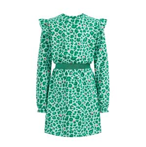WE Fashion Šaty  zelená / mätová / ružová
