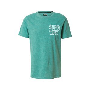 Superdry Tričko  zelená / šedobiela