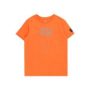 ECOALF Tričko 'GREAT'  sivá / oranžová