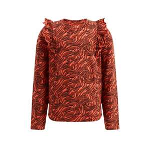 WE Fashion Tričko  koralová / červená / čierna