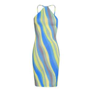 OW Collection Letné šaty 'MIA'  modrá / žltá / limetová