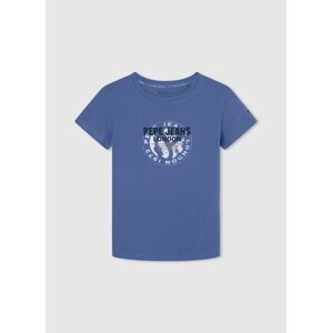 Pepe Jeans Tričko 'Brooklyn'  námornícka modrá / modrosivá / biela