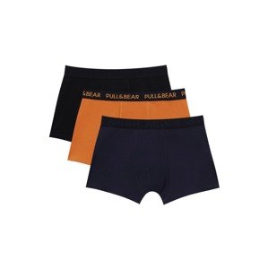 Pull&Bear Boxerky  námornícka modrá / oranžová / čierna