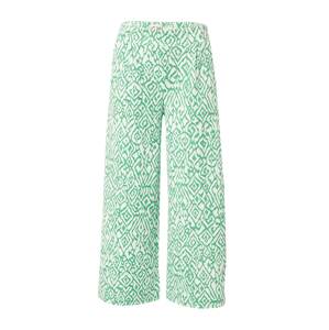 ICHI Plisované nohavice 'KATE'  zelená / biela