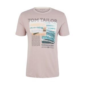 TOM TAILOR Tričko  tyrkysová / marhuľová / rosé / biela