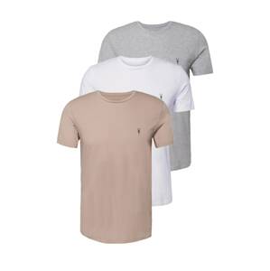 AllSaints Tričko 'TONIC'  svetlosivá / ružová / biela