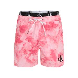 Calvin Klein Swimwear Plavecké šortky  ružová / ružová / čierna / biela