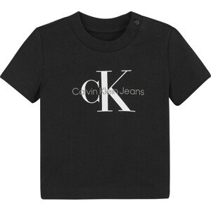 Calvin Klein Jeans Tričko 'MONOGRAM'  čierna / biela