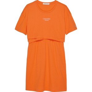 Calvin Klein Šaty  oranžová / biela