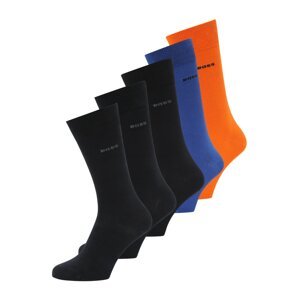 BOSS Black Ponožky  indigo / sivá / tmavooranžová / čierna