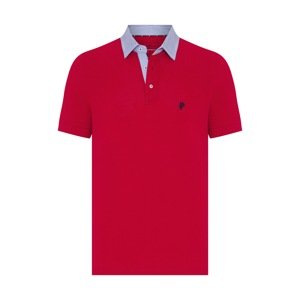 DENIM CULTURE Tričko 'Crispin'  modrá / červená / biela
