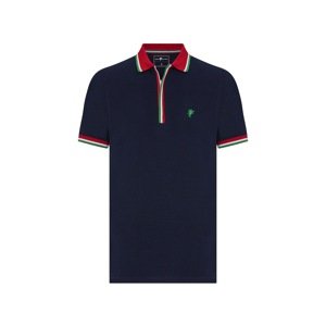 DENIM CULTURE Tričko 'Alec'  námornícka modrá / zelená / červená / biela
