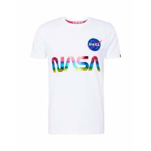 ALPHA INDUSTRIES Tričko 'NASA'  zmiešané farby / biela