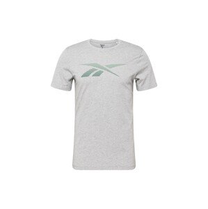 Reebok Sport Funkčné tričko  sivá melírovaná / zelená