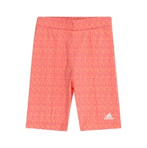 ADIDAS SPORTSWEAR Športové nohavice 'Brand Love Print  Biker'  pastelovo oranžová / ružová / biela