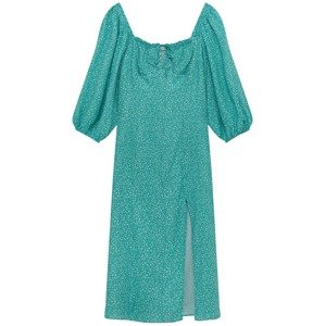 Pull&Bear Šaty  svetlosivá / smaragdová