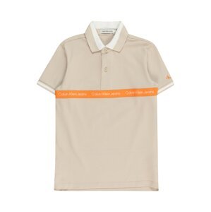 Calvin Klein Jeans Tričko  svetlosivá / oranžová / biela