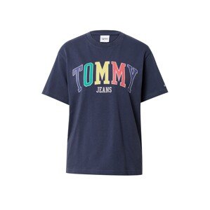 Tommy Jeans Tričko  námornícka modrá / žltá / nefritová / červená