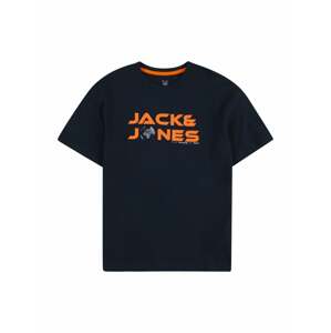 Jack & Jones Junior Tričko  námornícka modrá / sivá / oranžová