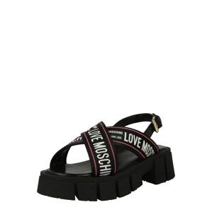 Love Moschino Remienkové sandále  staroružová / čierna / biela