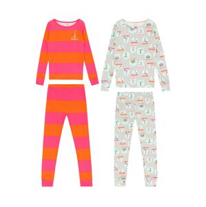 Carter's Pyžamo  sivá melírovaná / oranžová / ružová / biela