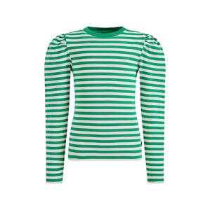 WE Fashion Tričko  zelená / šedobiela