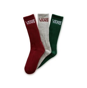 VANS Ponožky 'Classic Crew'  svetlosivá / zelená / krvavo červená / biela