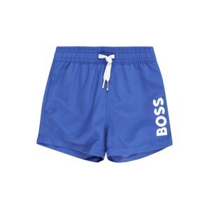 BOSS Kidswear Plavecké šortky  kobaltovomodrá / biela