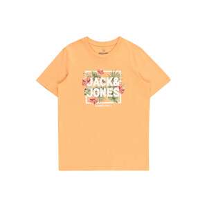 Jack & Jones Junior Tričko 'BECS'  zelená / oranžová / ružová / biela