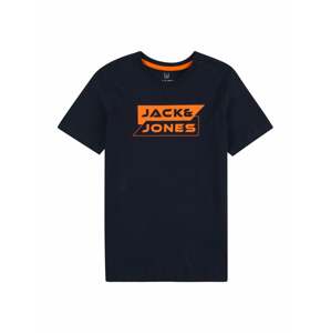 Jack & Jones Junior Tričko 'SHEAR'  námornícka modrá / oranžová