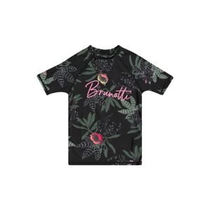 Brunotti Kids Funkčné tričko 'Linny'  tmavozelená / ružová / čierna / biela