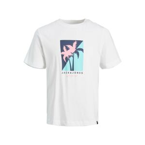 JACK & JONES Tričko 'Tulum'  námornícka modrá / svetlomodrá / ružová / biela