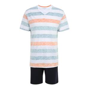 TOM TAILOR Krátke pyžamo  kobaltovomodrá / modrá melírovaná / oranžová melírovaná / biela