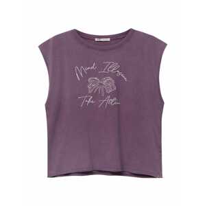 Pull&Bear Tričko  baklažánová / pastelovo fialová