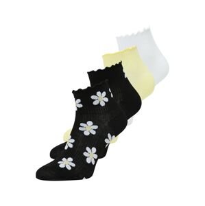 Lindex Ponožky  svetložltá / čierna / biela