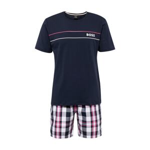 BOSS Black Krátke pyžamo  námornícka modrá / ružová / biela