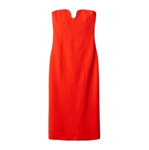 MANGO Kokteilové šaty 'BELLI'  ohnivo červená / strieborná