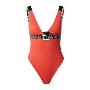 Calvin Klein Swimwear Jednodielne plavky 'Intense'  oranžovo červená / čierna / biela