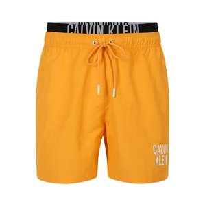 Calvin Klein Swimwear Plavecké šortky  sivá / oranžová / čierna / biela