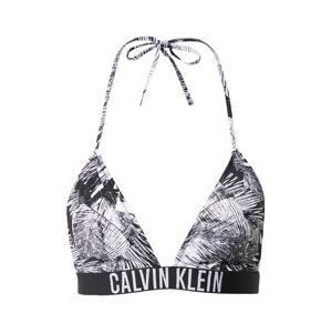 Calvin Klein Swimwear Bikinový top 'Intens'  sivá / čierna / biela