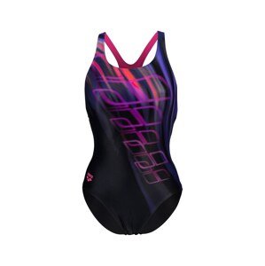 ARENA Športové jednodielne plavky 'SHADING SWIM PRO BACK'  fialová / neónovo ružová / čierna