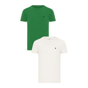 DENIM CULTURE Tričko  zelená / biela