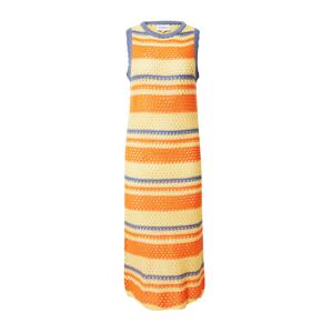 FRNCH PARIS Pletené šaty 'CHELSY'  dymovo modrá / svetložltá / oranžová