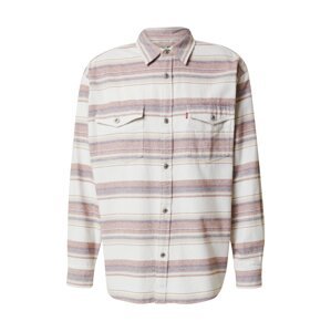 LEVI'S ® Košeľa 'Silvertab 2 Pocket Shirt'  piesková / tmavofialová / hrdzavo červená / biely denim