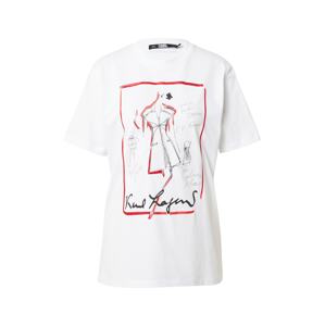 Karl Lagerfeld Tričko  svetlosivá / červená / čierna / biela