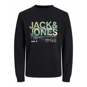 Jack & Jones Junior Mikina  zelená / čierna / biela
