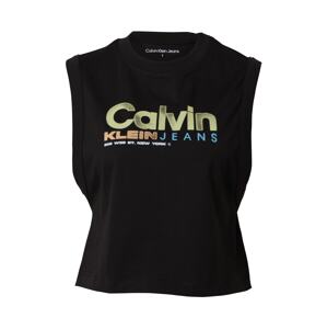 Calvin Klein Jeans Top  pastelovo modrá / svetlozelená / čierna / biela