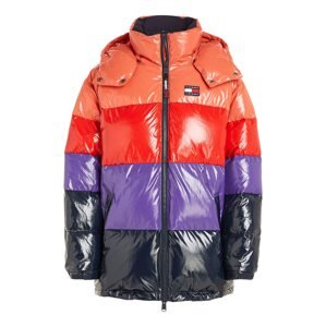 Tommy Jeans Zimná bunda 'Alaska'  fialová / červená / oranžovo červená / čierna