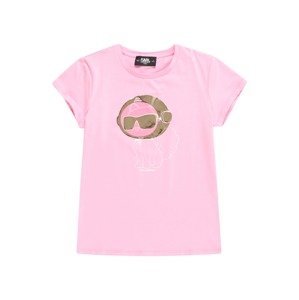 Karl Lagerfeld Tričko  kaki / ružová / svetloružová / biela