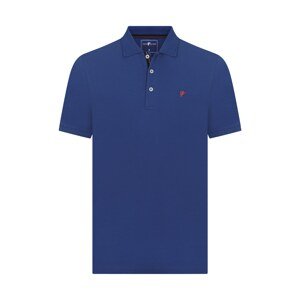 DENIM CULTURE Tričko ' LEO '  kráľovská modrá / červená